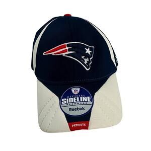 Vintage NFL Reebok On-Field New England Patriots Sideline Cap M/L Navy White Red
